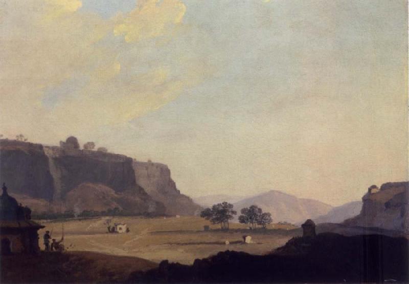 William Hodges A View of Part of the South Side of the Fort at Gwalior Sweden oil painting art